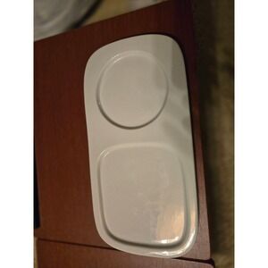Chefs White Ceramic Divided Appetizer‎ Snack Plate Dishwasher Microwave Safe